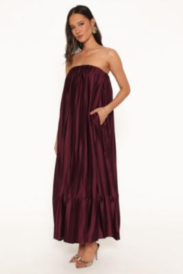 Women's Nalania Wedding Guest Strapless Satin Maxi Dress