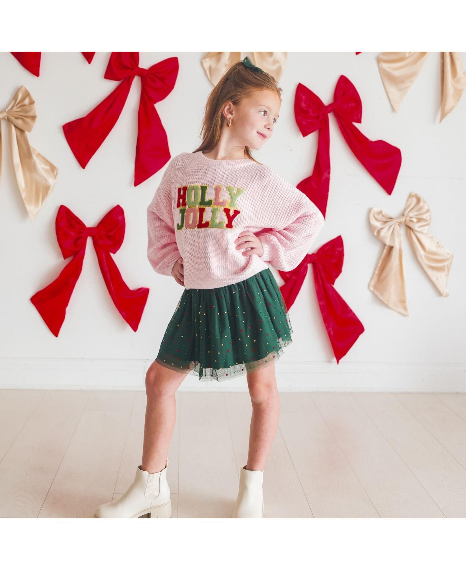 Girls' 4-16 Christmas Rhinestone Tulle Tutu Skirt