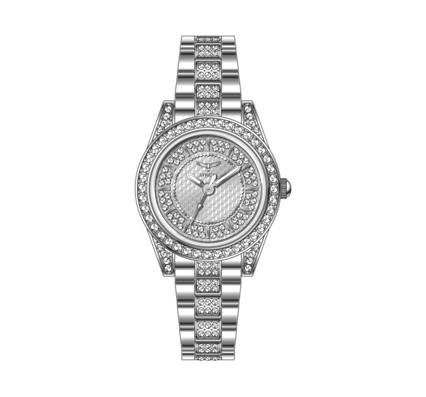 Женские часы Invicta Quartz Wildflower Water-Resistant Stainless Steel Bracelet Watch, 32mm, цвет: Белый — фото 2