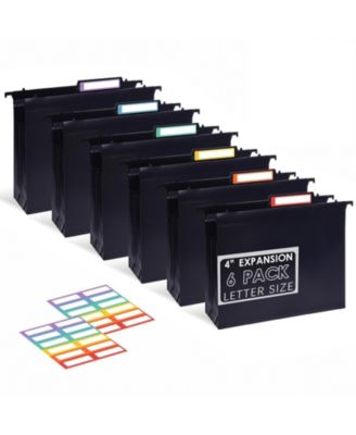 Expandable Hanging File Folders Plastic Organizer Letter Size Document Storage