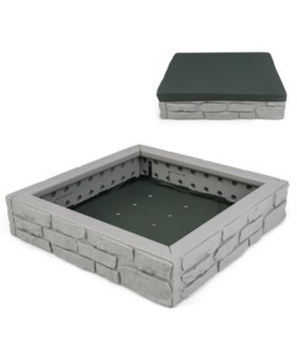 2-in-1 47 x 47 in Sandbox with Oxford Cover, Seats 4, Ages 3-12