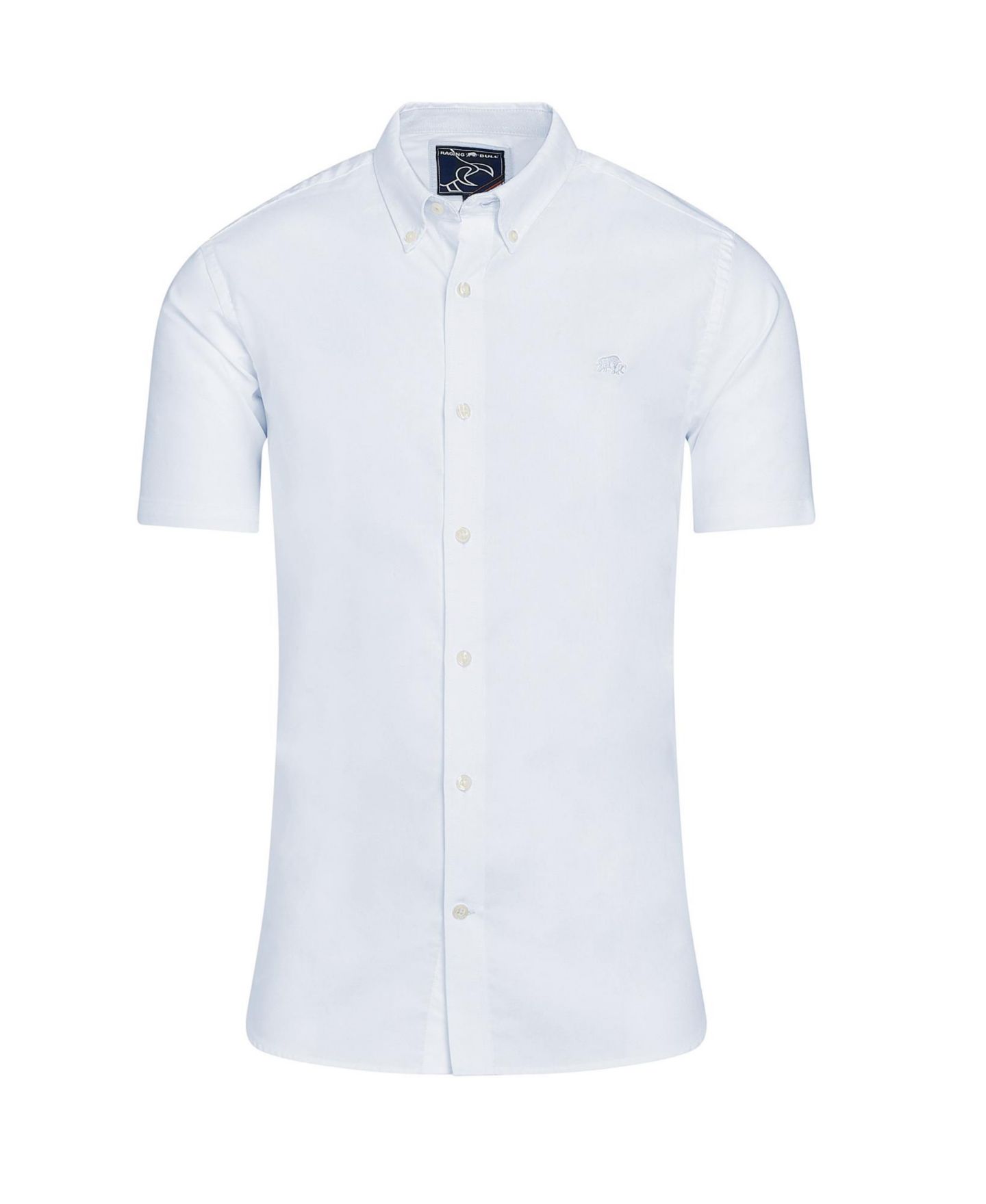 Мужская рубашка Raging Bull Classic Slim-Fit Lightweight Oxford Short-Sleeve, цвет: Белый — фото 4