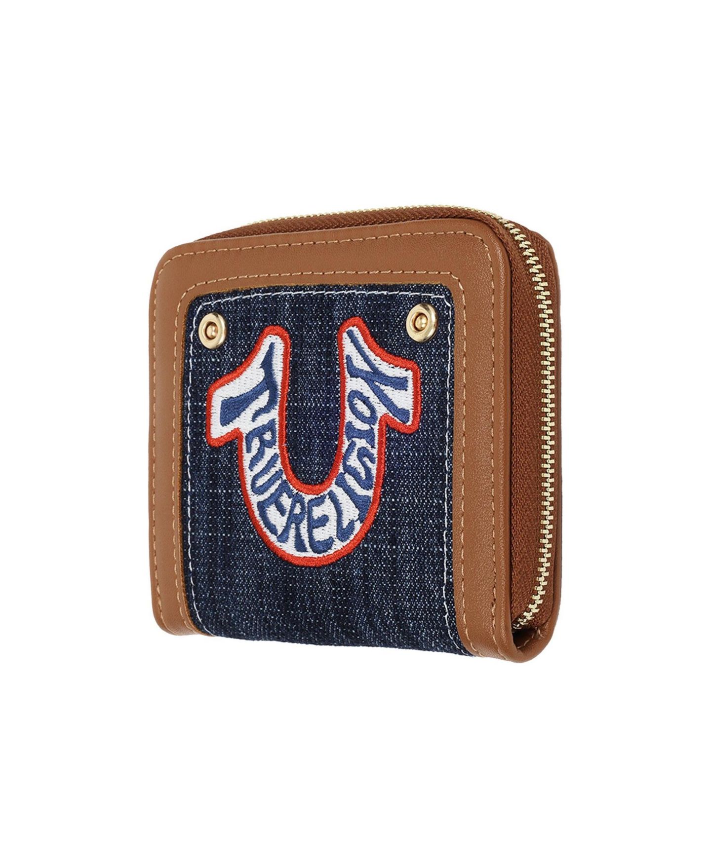 Женский кошелёк True Religion Retro Horseshoe Small Denim Zip-Around Wallet, цвет: Тёмный джинсовый — фото 3
