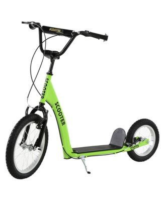 Youth Kick Scooter, 16" Front/12" Rear Wheels with Adjustable Handlebar, Dual Brakes and Kickstand, 220 lbs, Ages 5+