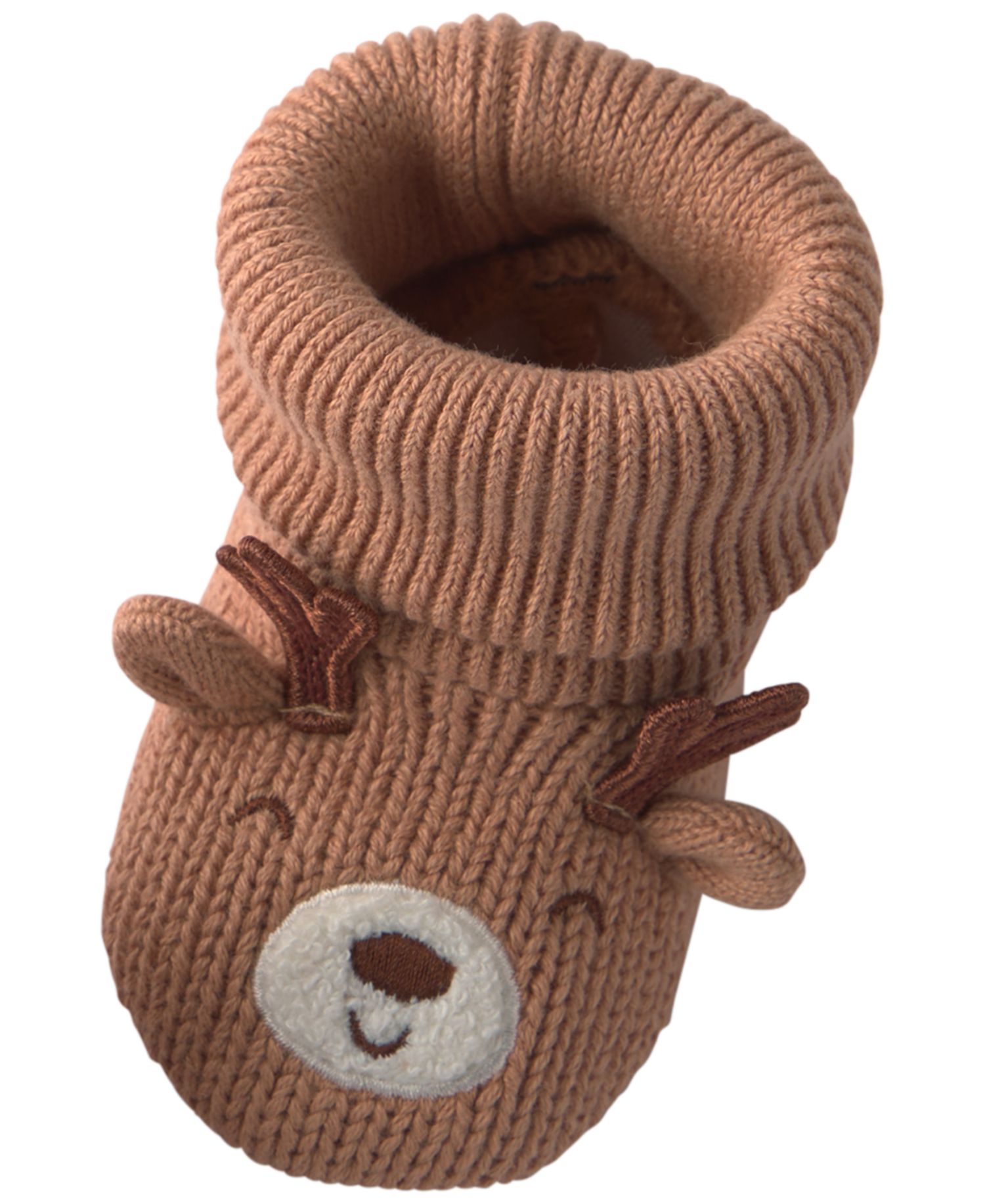 Baby Boys' or Baby Girls' Reindeer Slip-On Knit Booties