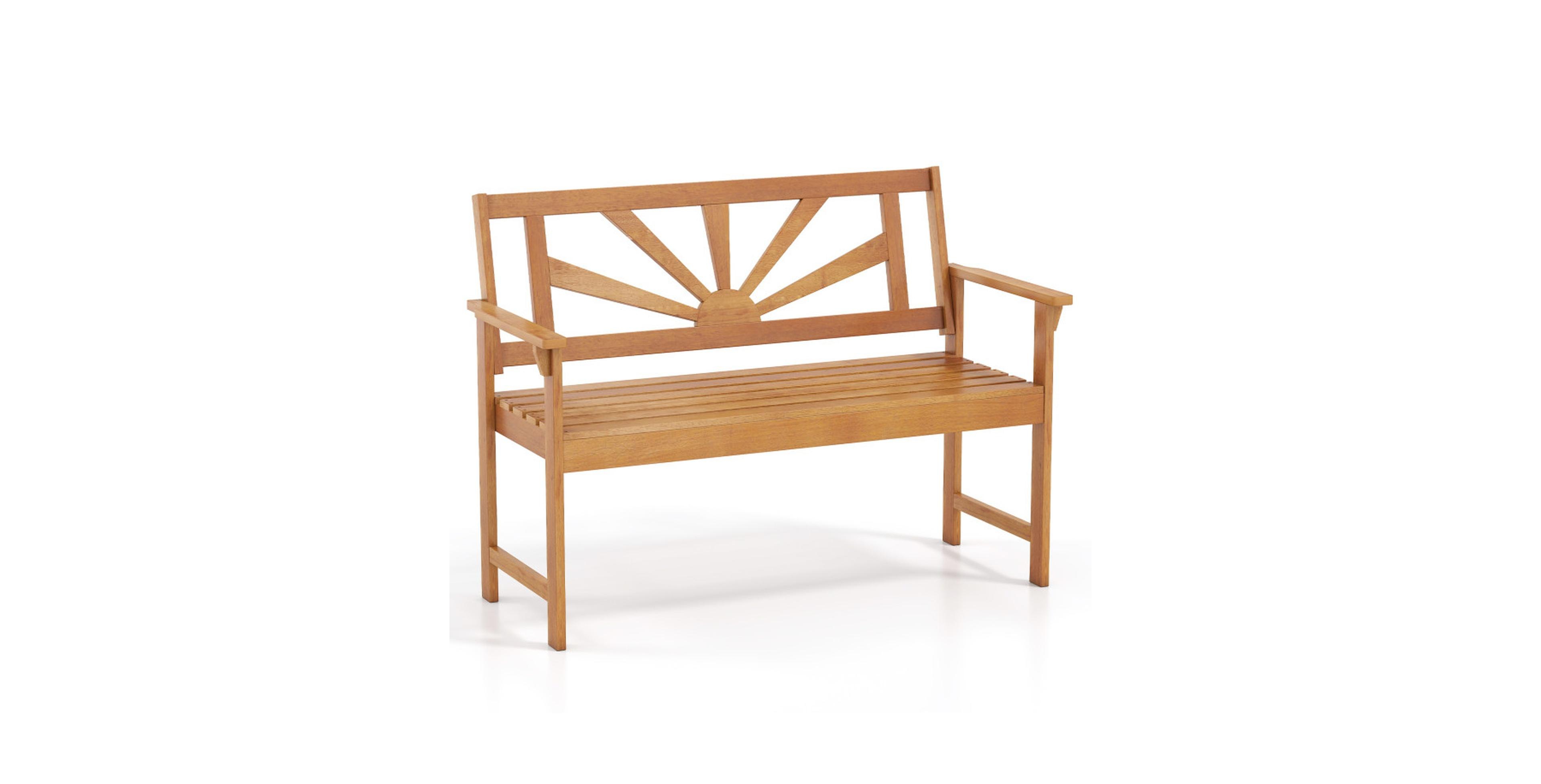 Gouun Acacia Wood Patio Loveseat Bench with Reinforced Supports