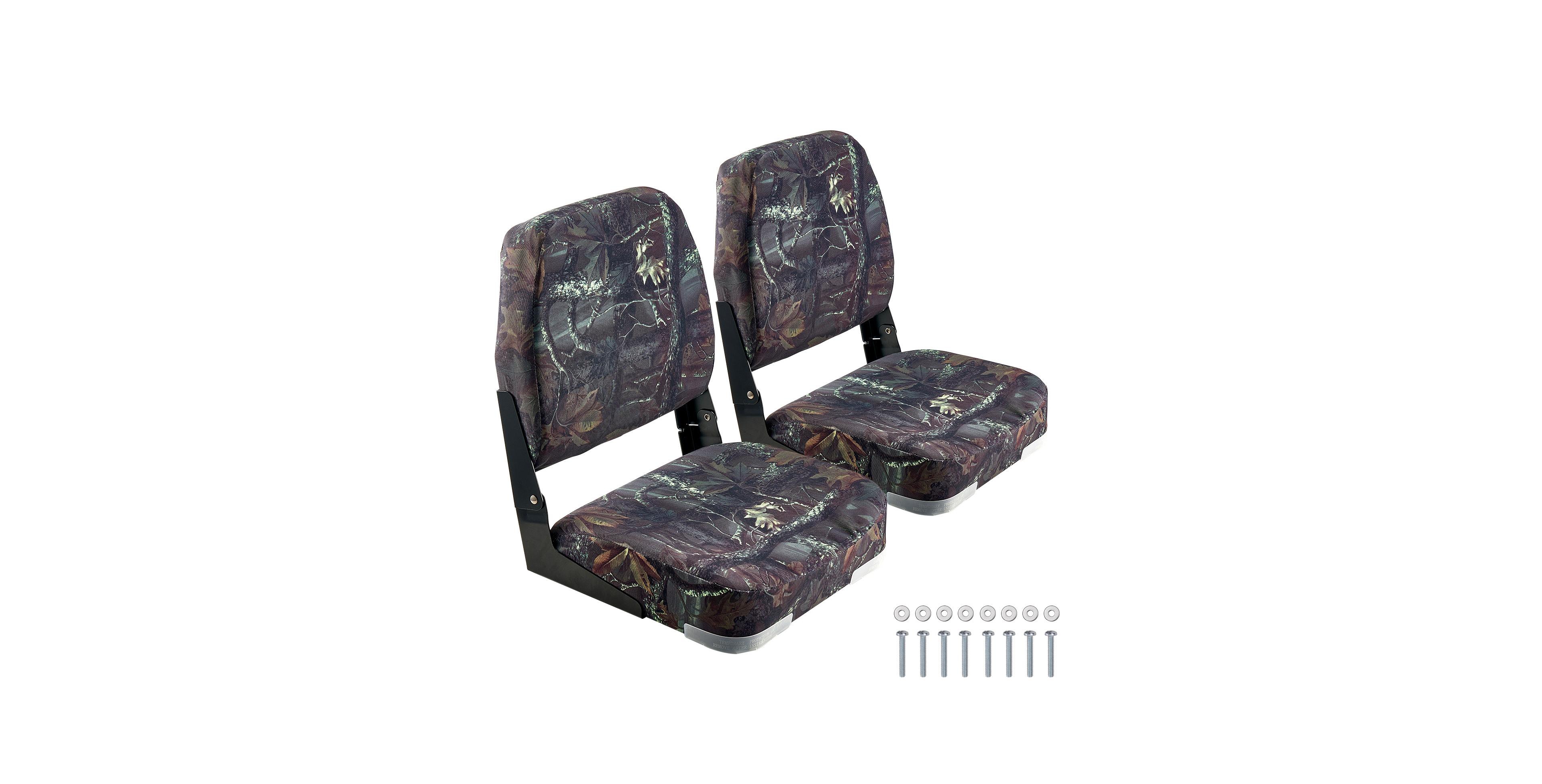 Gouun Low-Back Folding Boat Seat with Thick Cushion Set of 2