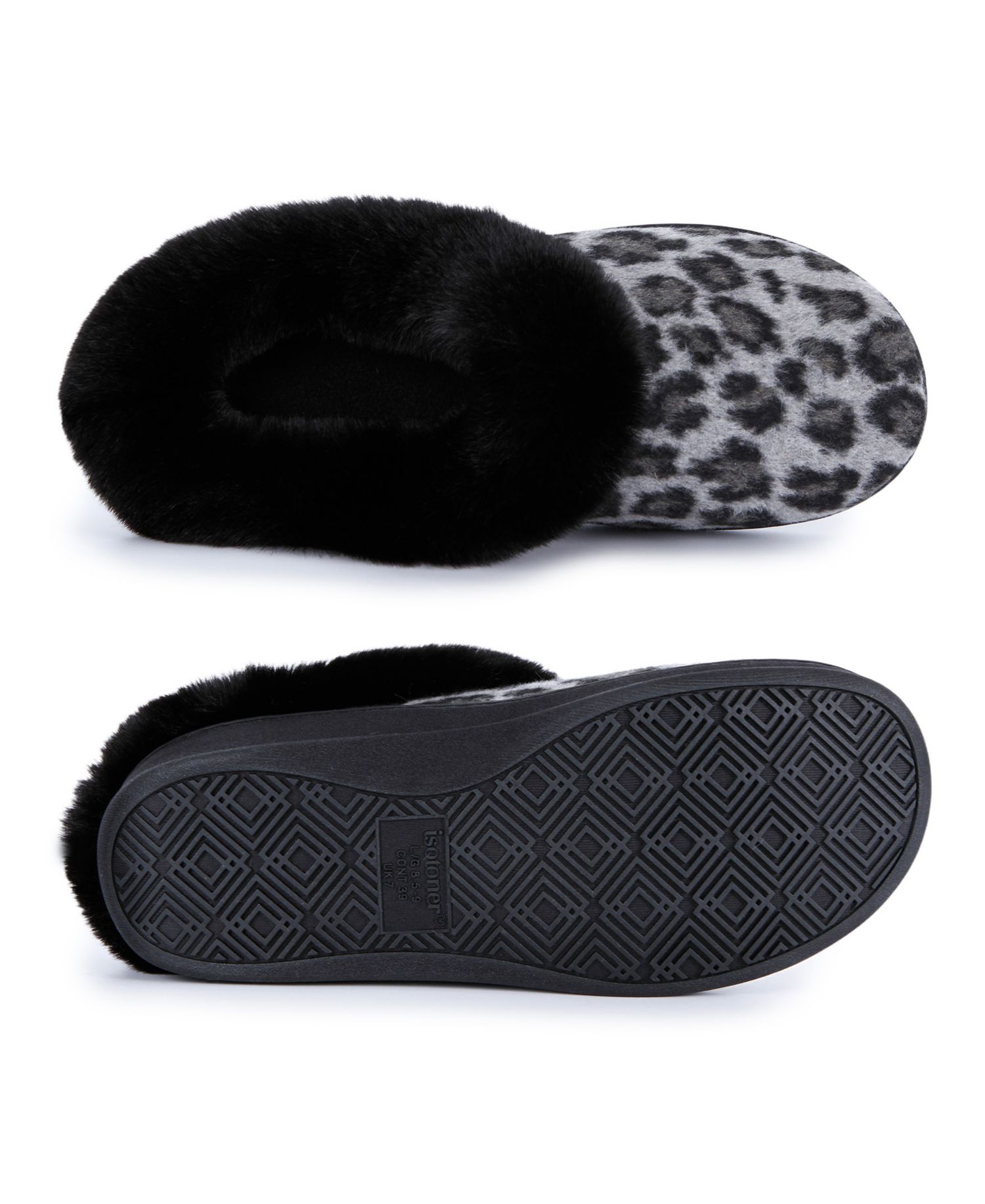 Women's Leo Faux Fur Arch Support Clog Slippers