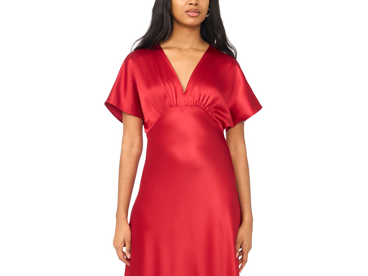 Женское платье CeCe V-Neck Dolman Sleeve Maxi, цвет: Глубокий малиновый — фото 3