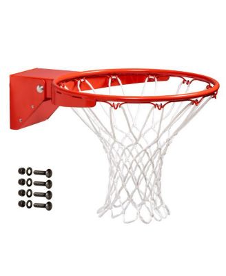 Heavy-Weight Pro-Style Breakaway Basketball Flex Rim with All-Weather Nylon Net