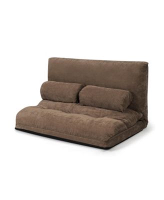 6 Position Adjustable Sleeper Lounge Couch with 2 Pillows