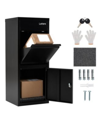 Large Package Delivery Box with Letter Slot and Drop Flap