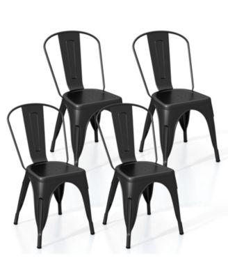 Metal Dining Chairs Set of 4 with Removable Backrest for Dining Room Restaurant Living Room