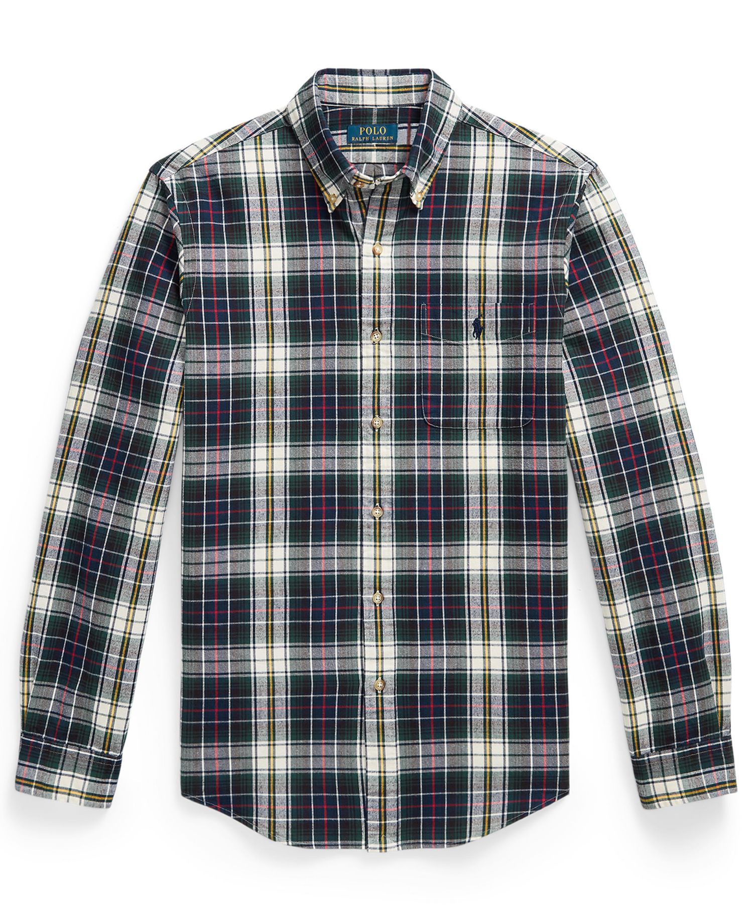 Men's Plaid Custom-Fit Brushed Oxford Shirt