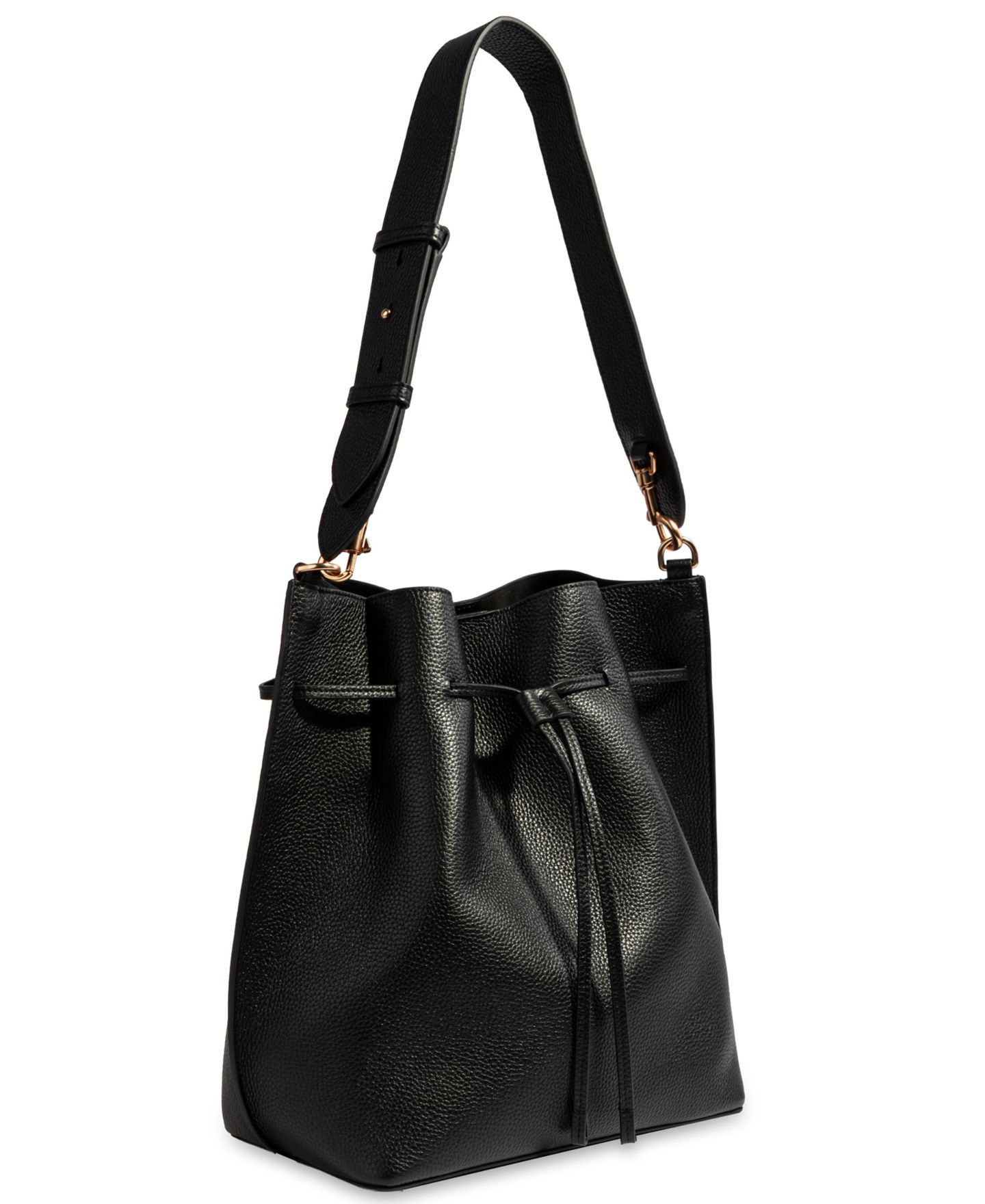 Женская сумка Sam Edelman Kate Large Leather Bucket, цвет: Чёрный — фото 3