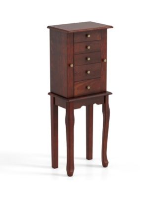 2 Colors Armoire Storage Standing Jewelry Cabinet with Mirror