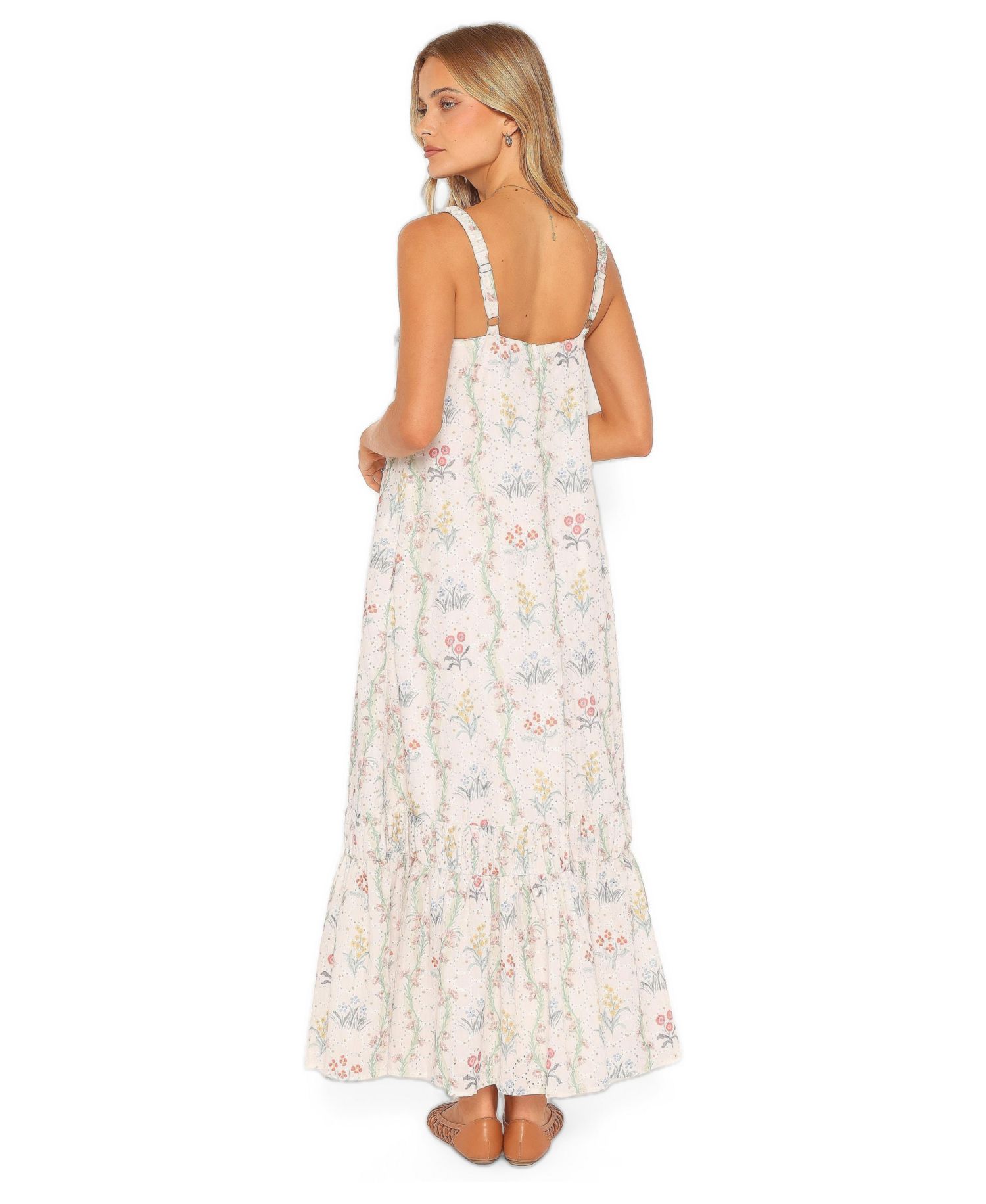 Women's Kaira Square Neck Floral-Print Tiered Maxi Dress