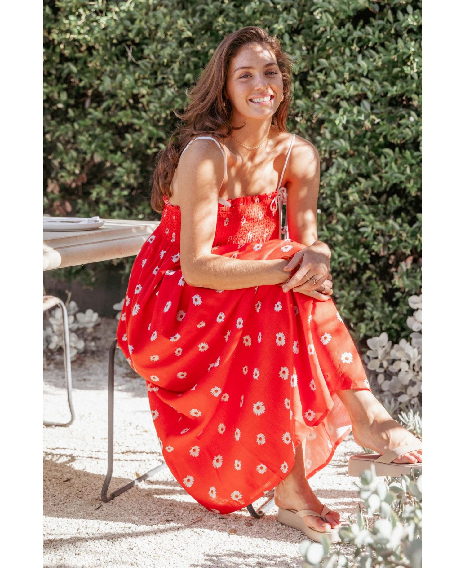 Women's Josie Floral Square-Neckline Smocked-Bodice Maxi Dress