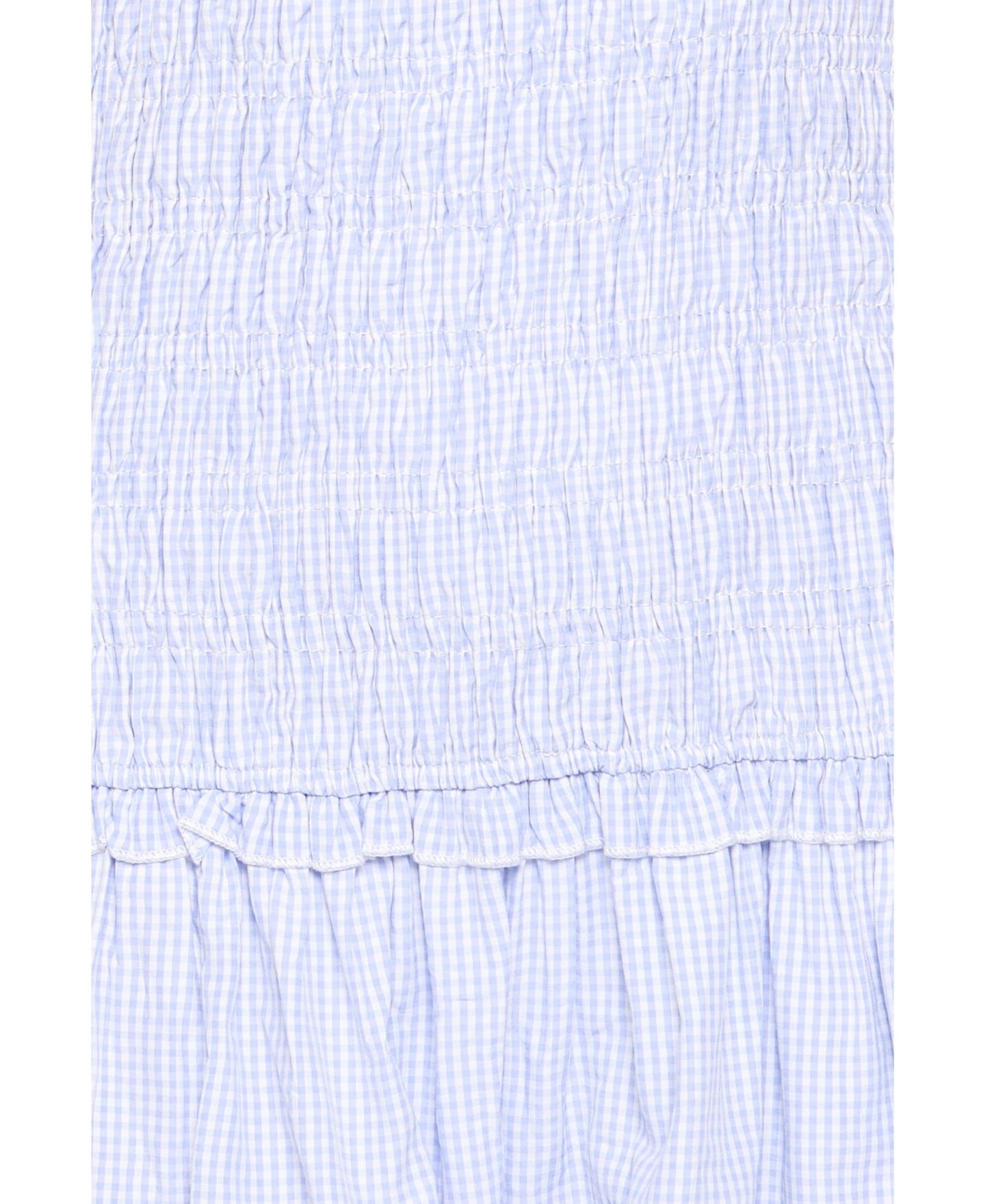 Женское платье Petal and Pup Kaelyn Fit & Flare Puff Sleeve Gingham Mini, цвет: Синий в мелкую клетку — фото 9