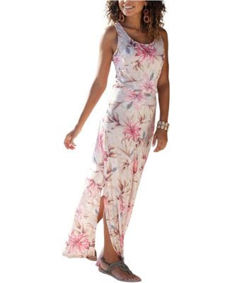 Women's Floral-Print Column Scoop Neck Maxi Dress