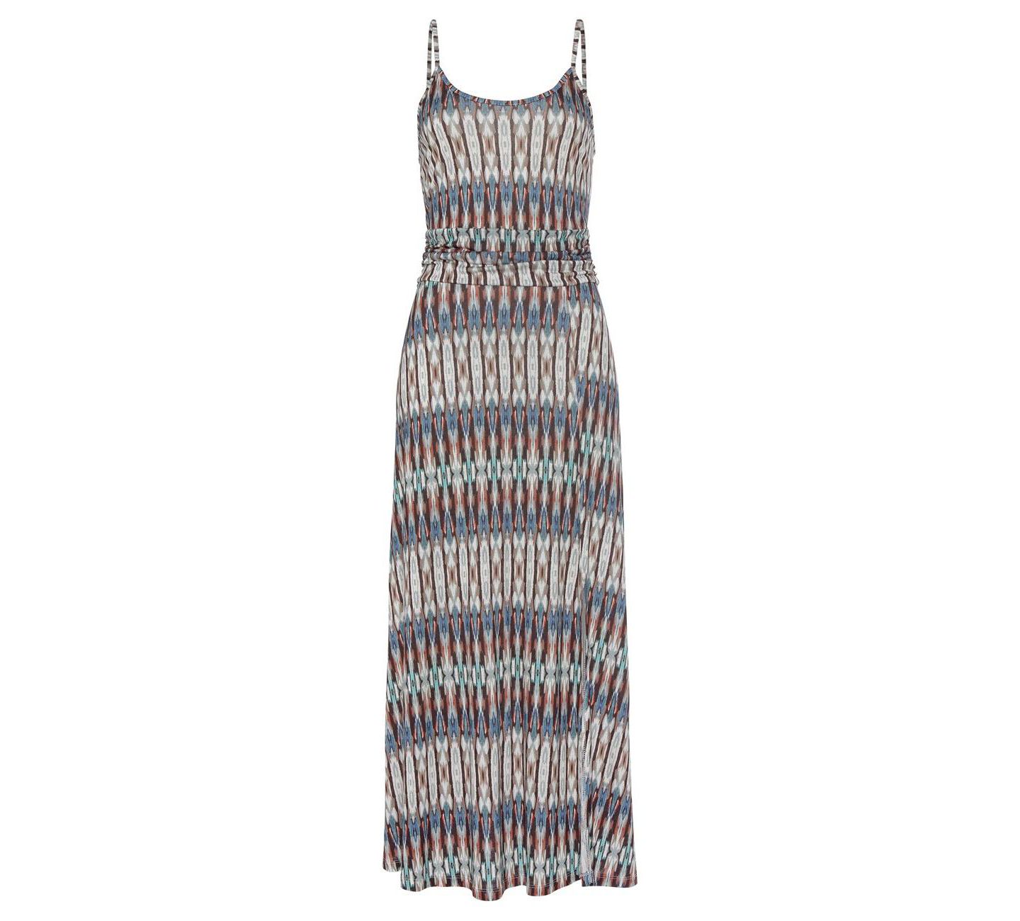 Женское платье Lascana Printed Side-Slit Scoop Neck Maxi, цвет: Разноцветный с принтом — фото 4