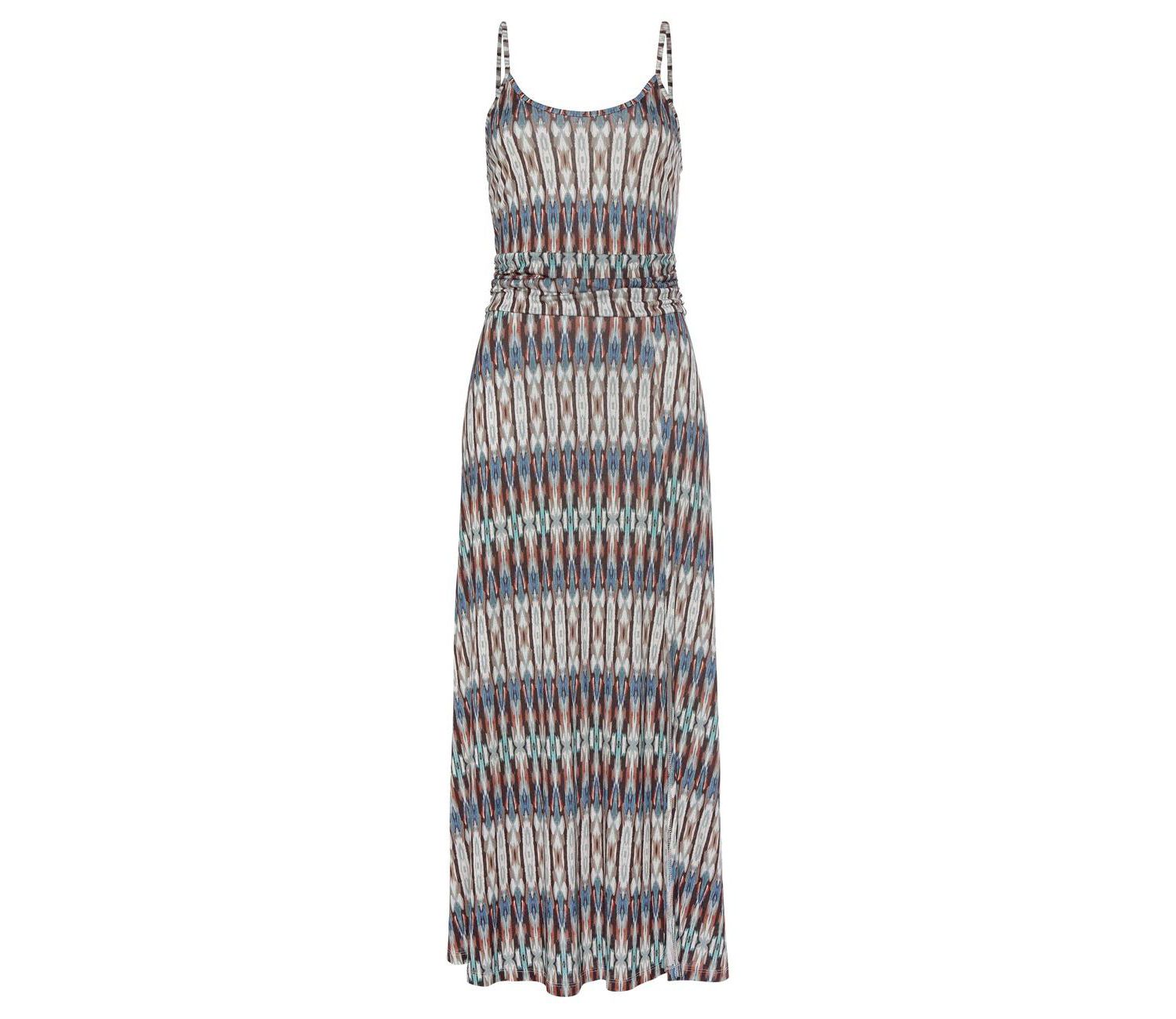 Women's Printed Side-Slit Scoop Neck Maxi Dress