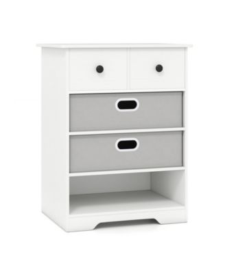 4 Drawer Dresser Modern Chest Storage Organizer with Open Shelves