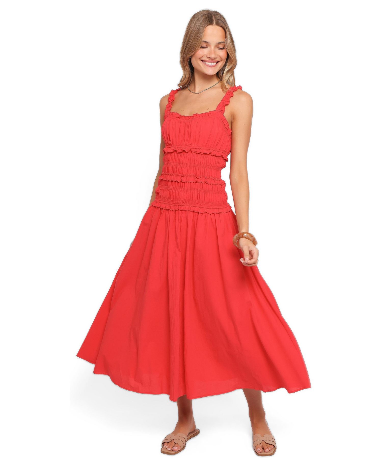 Women's Enola Square Neck A-Line Midi Dress