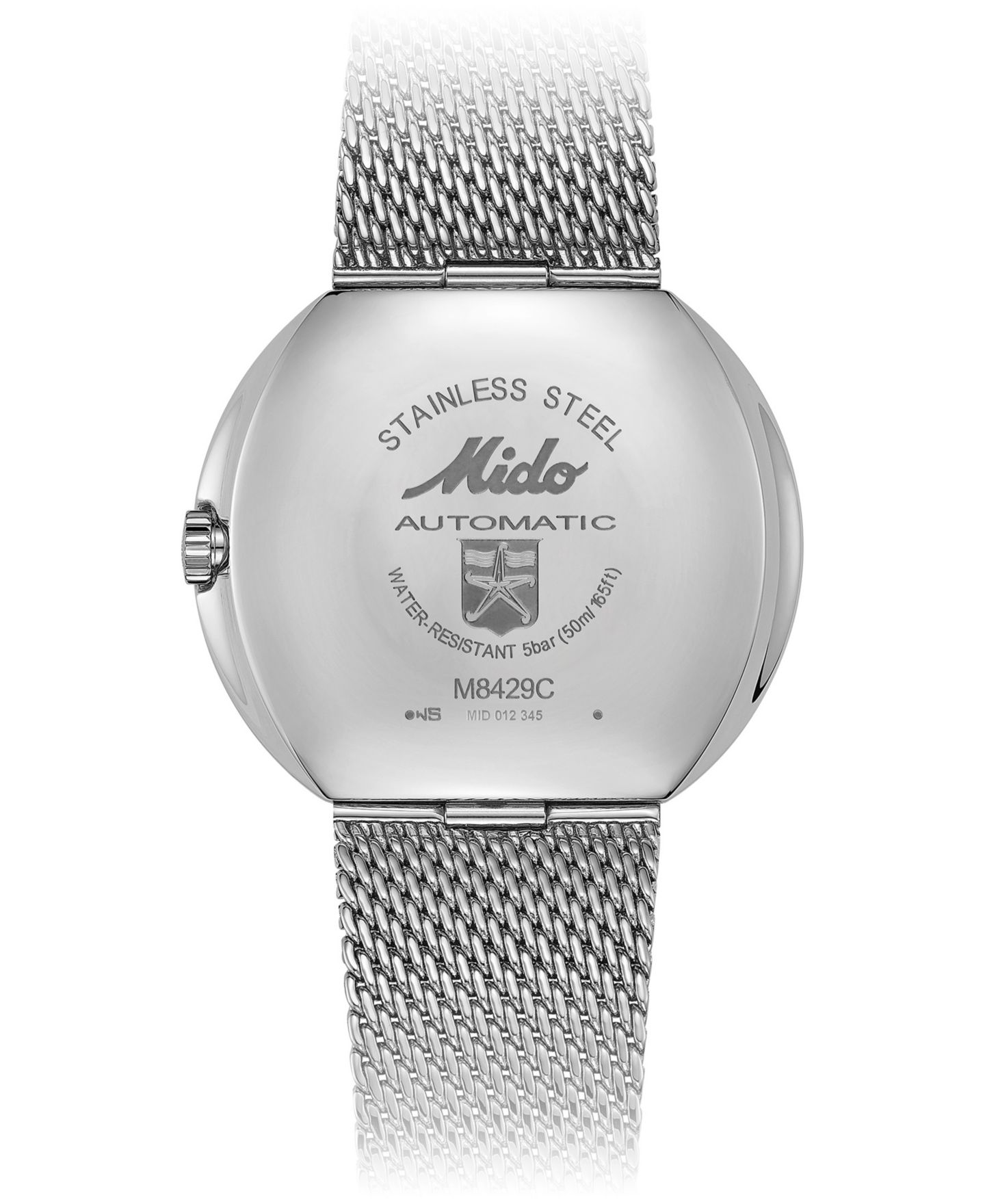 Мужские часы Mido Automatic Swiss Commander 1959 Pixel Silver-Tone Stainless Steel Mesh Bracelet Watch 37mm — фото 2