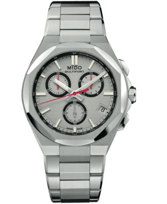 Men's Swiss Quartz Multifort 8 Chronograph Stainless Steel Watch 40mm