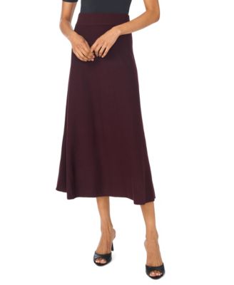 Women's High-Waisted A-Line Midi Wide Skirt