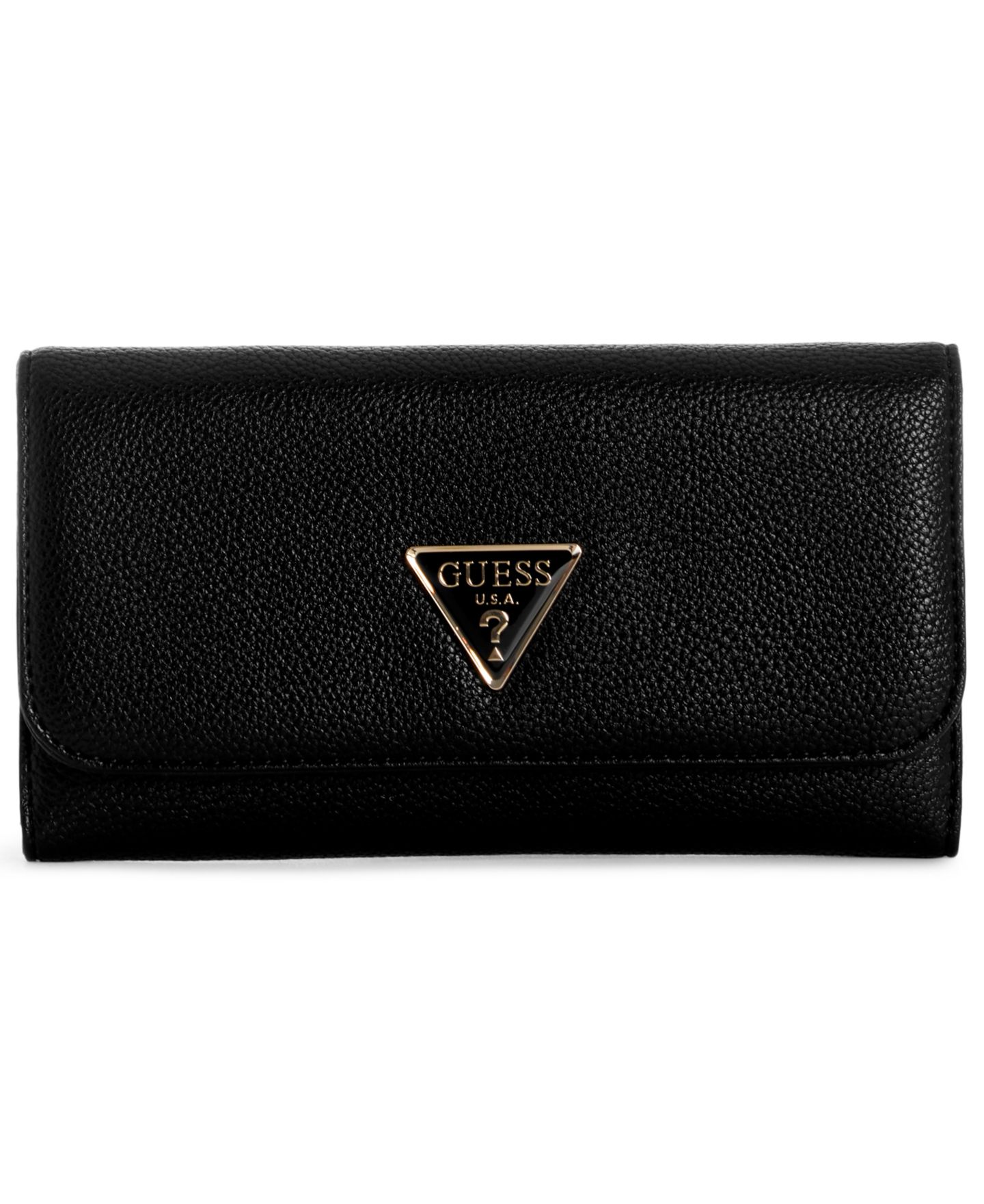 Женский кошелёк GUESS Shimmer Slim Mini Zip-Top Wallet, цвет: Чёрный — фото 1