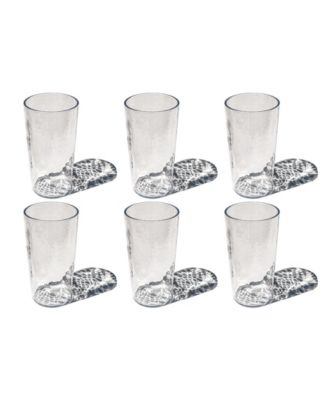 Hammered Rustic Acrylic Drinking Glasses, Set of 6