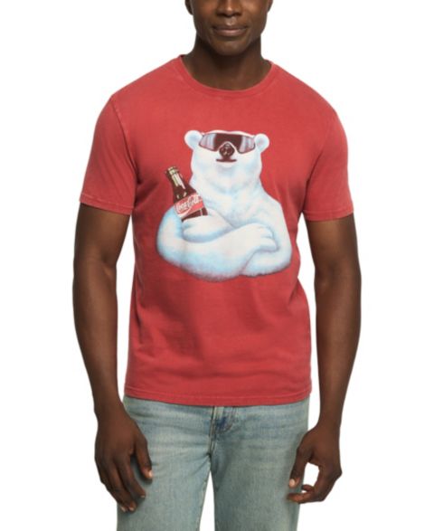 Мужская футболка Lucky Brand Coke Polar Bear Print Crewneck, цвет: Красный