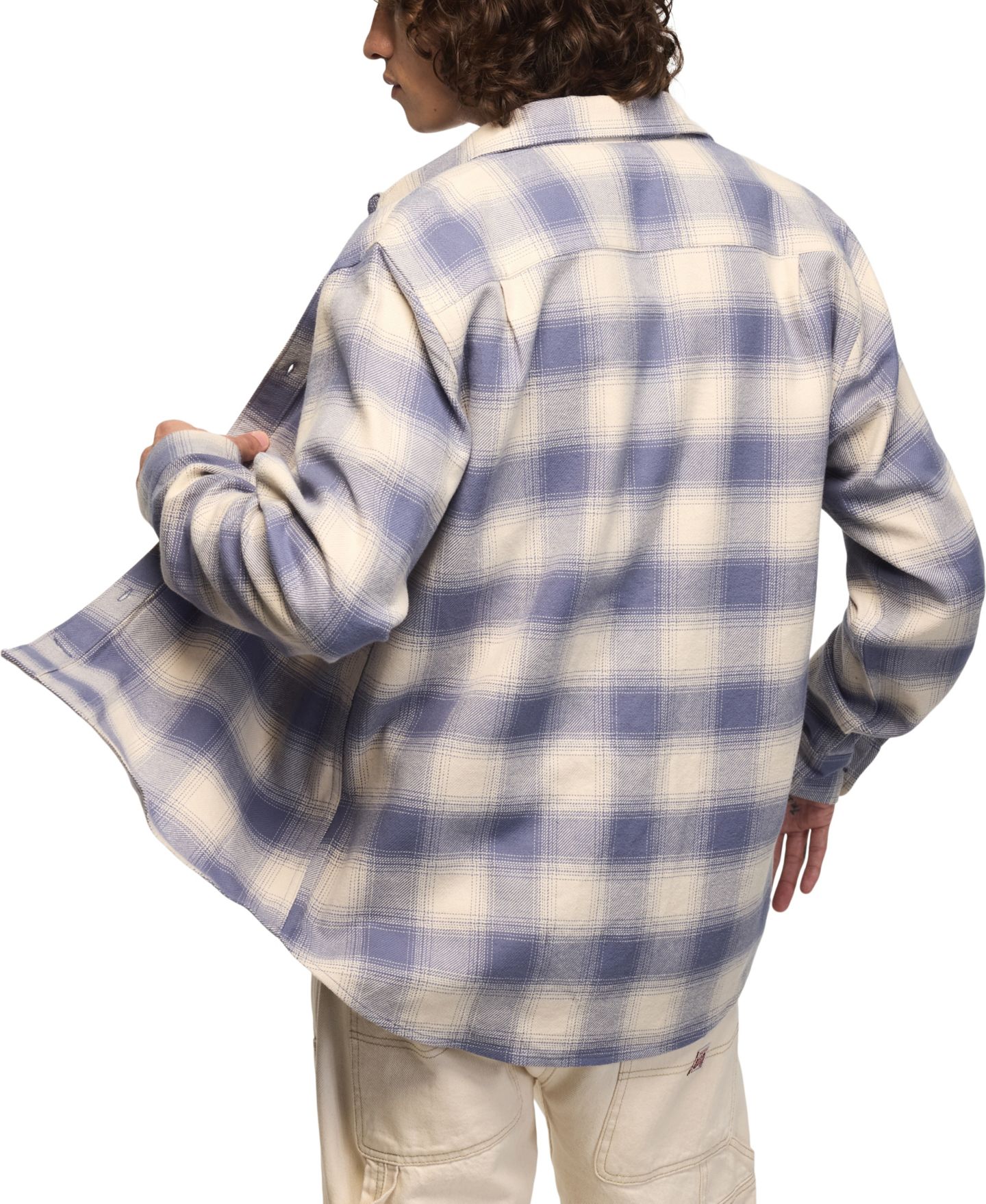 Мужская рубашка Lucky Brand Cloud Soft Plaid Flannel Long-Sleeve, цвет: Синий клетчатый — фото 4