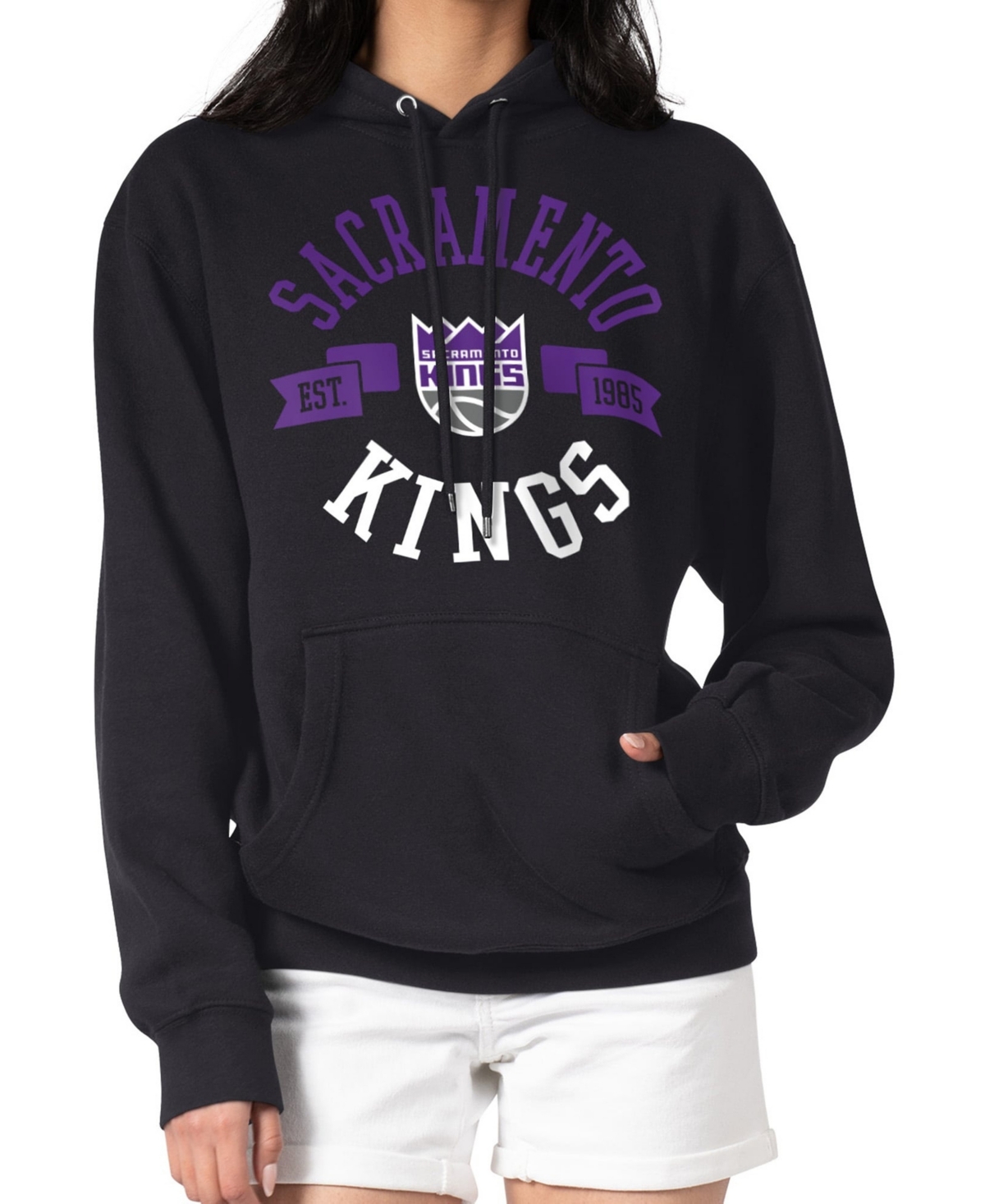 G-iii 4Her by Carl Banks Women's Sacramento Kings City Screen-Print Graphics Pullover Hoodie