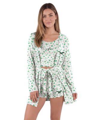 Women's  White/Kelly Green Philadelphia Eagles Cora Hacci Knit Sleep Set