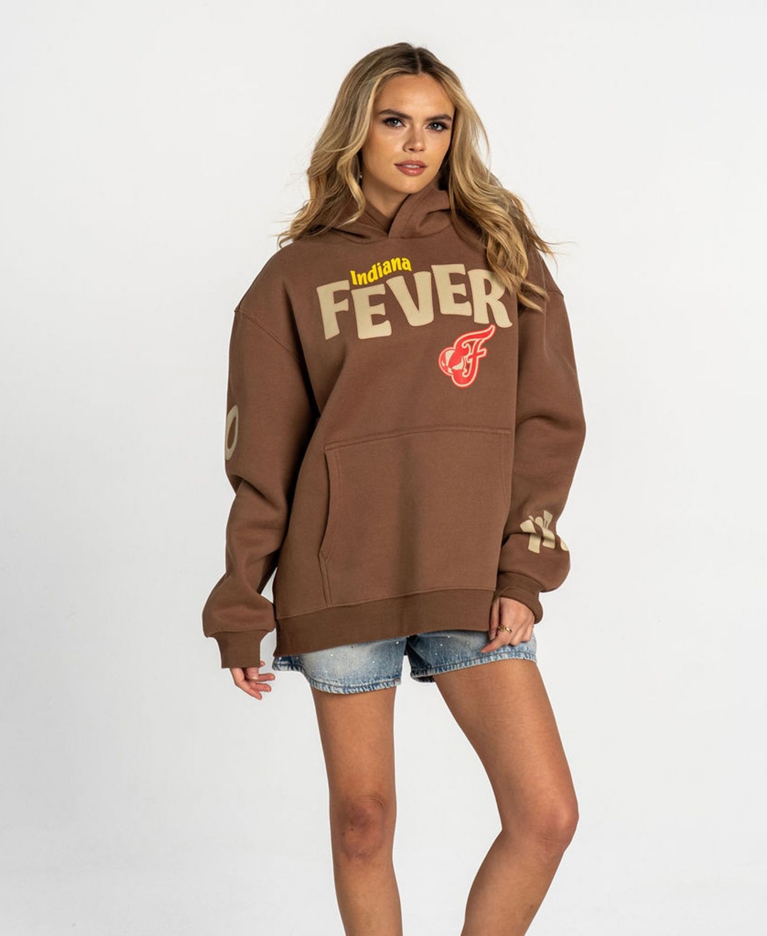 Men's and Women's Brown Indiana Fever Washed Fleece Hoodie