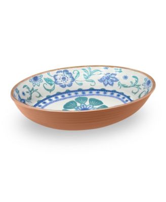 Rio Turquoise Floral Melamine Oval Serve Bowl