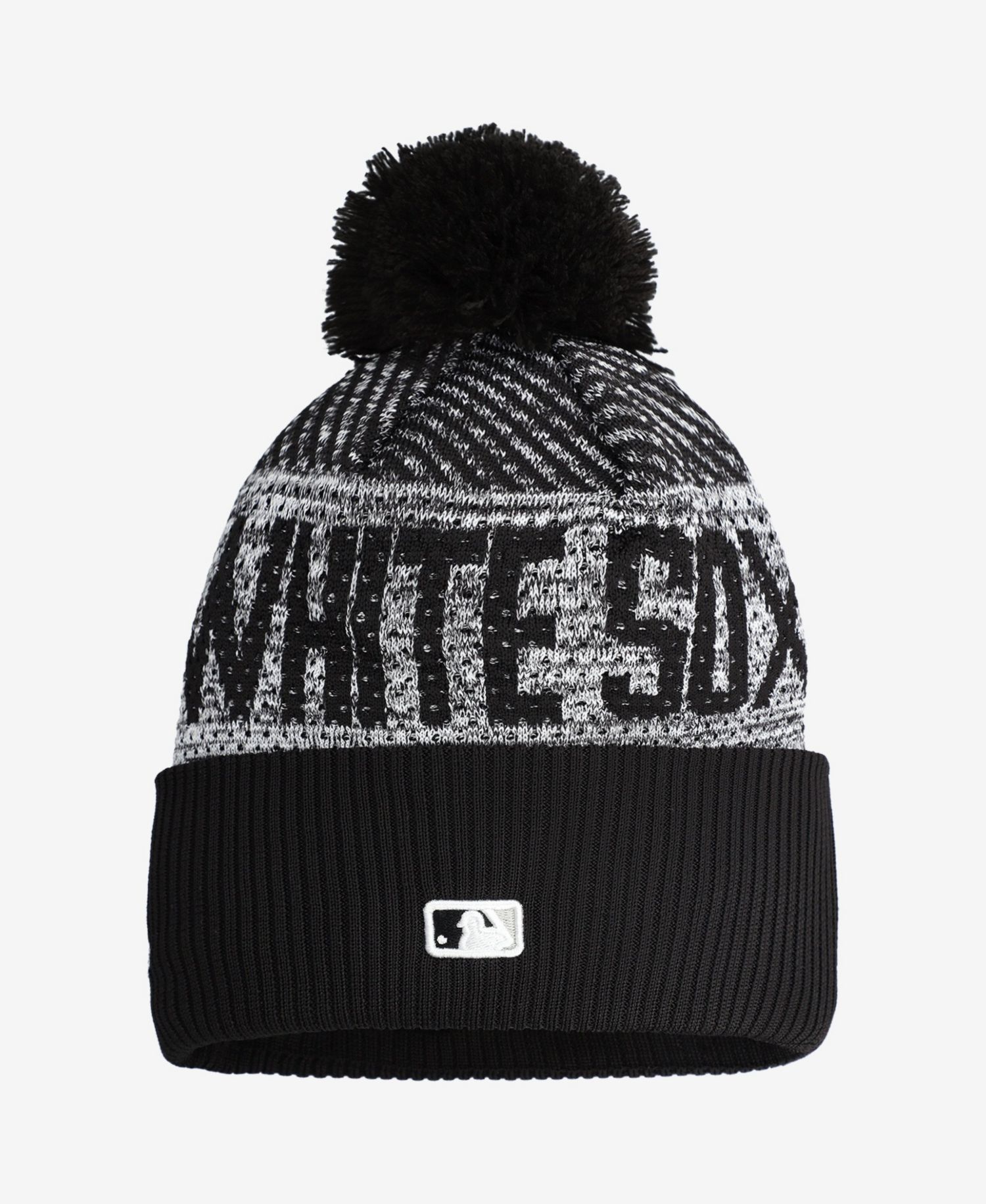 Big Boys and Girls Black Chicago White Sox 2022 Authentic Collection Sport Cuffed Knit Hat with Pom