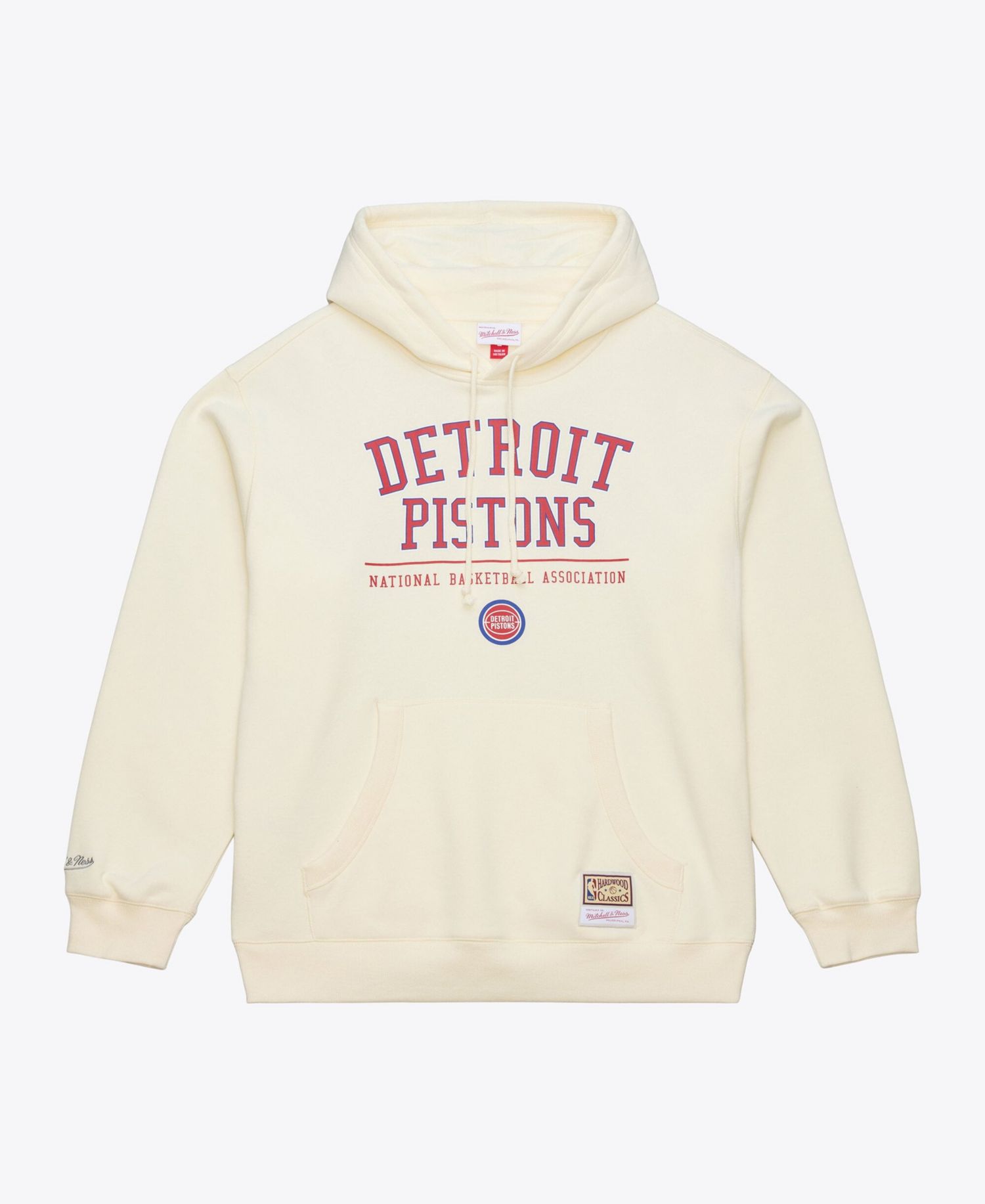 Men's Cream Detroit Pistons Walk-Off Fleece Hoodie