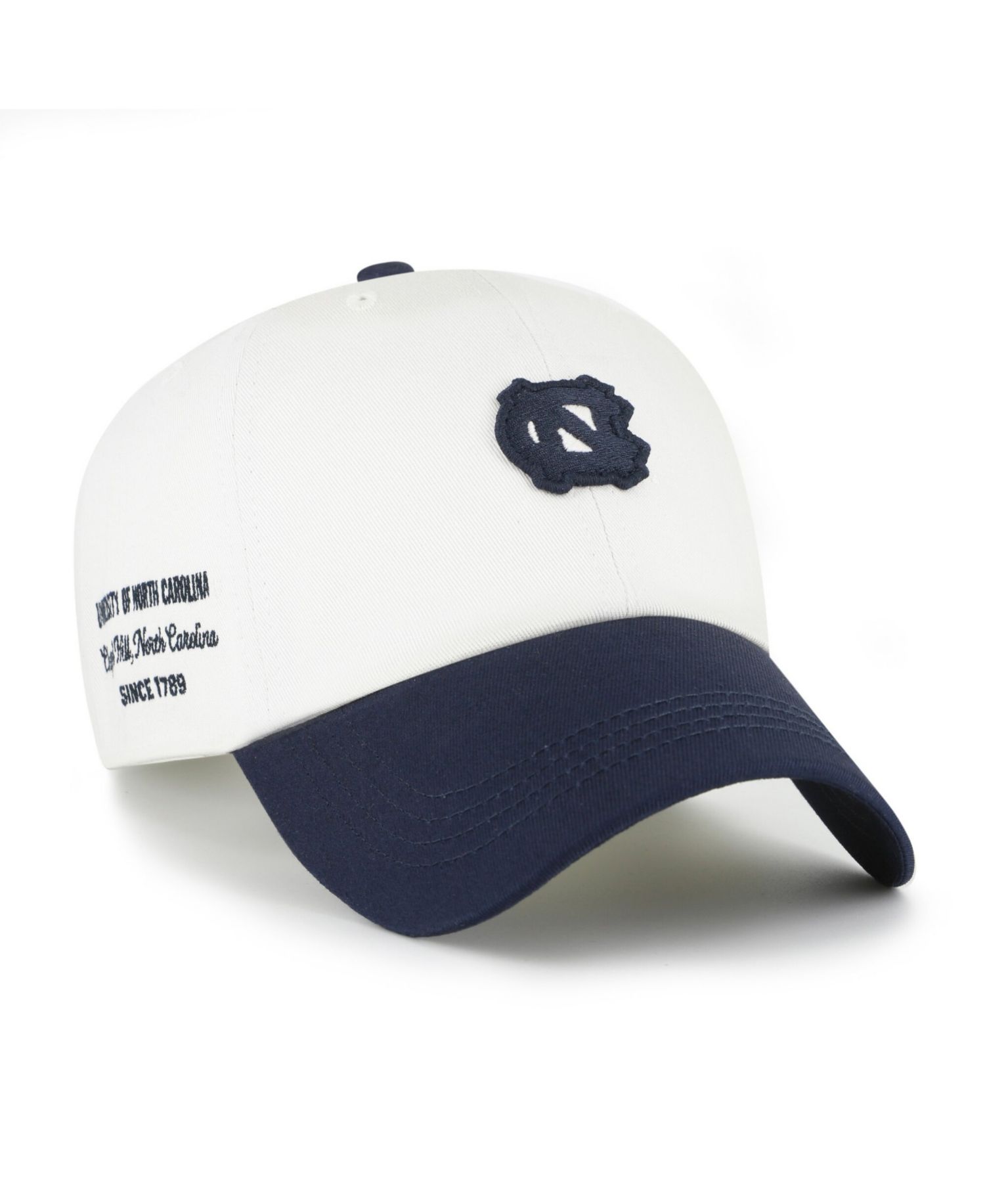 Men's '47 White/Navy North Carolina Tar Heels Contemporary Basics Two Tone Clean Up Adjustable Hat