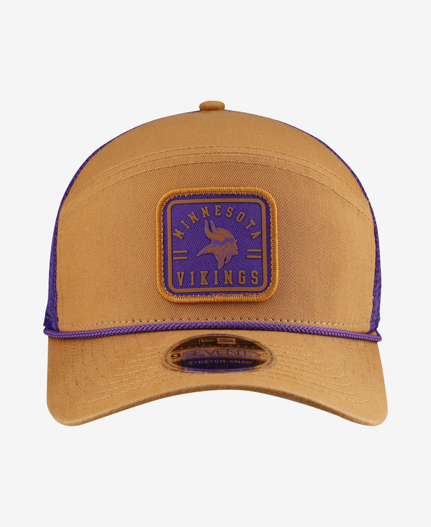 Men's Brown/Purple Minnesota Vikings Team Patch Split Panel 9SEVENTY Adjustable Trucker Hat