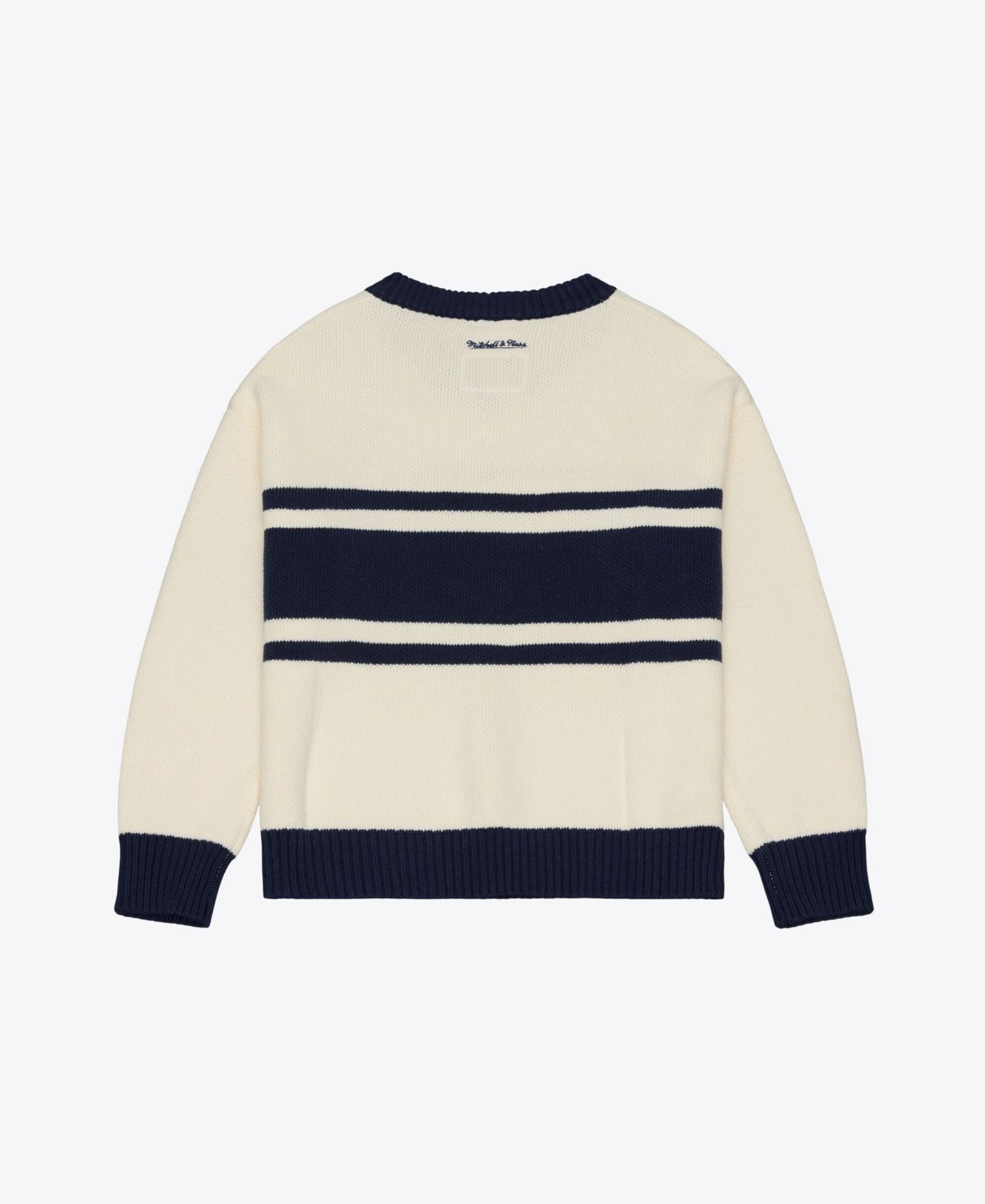 Women's Cream/Navy Chicago Bears Retro Roots V-Neck Sweater