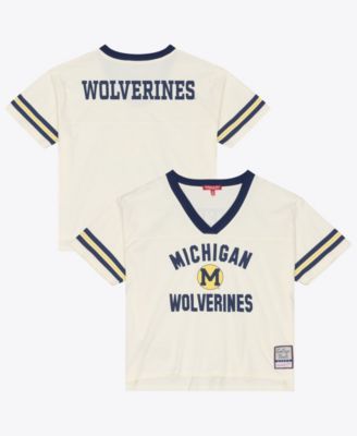 Women's Michigan Wolverines Retro Roots Crop V-Neck T-Shirt