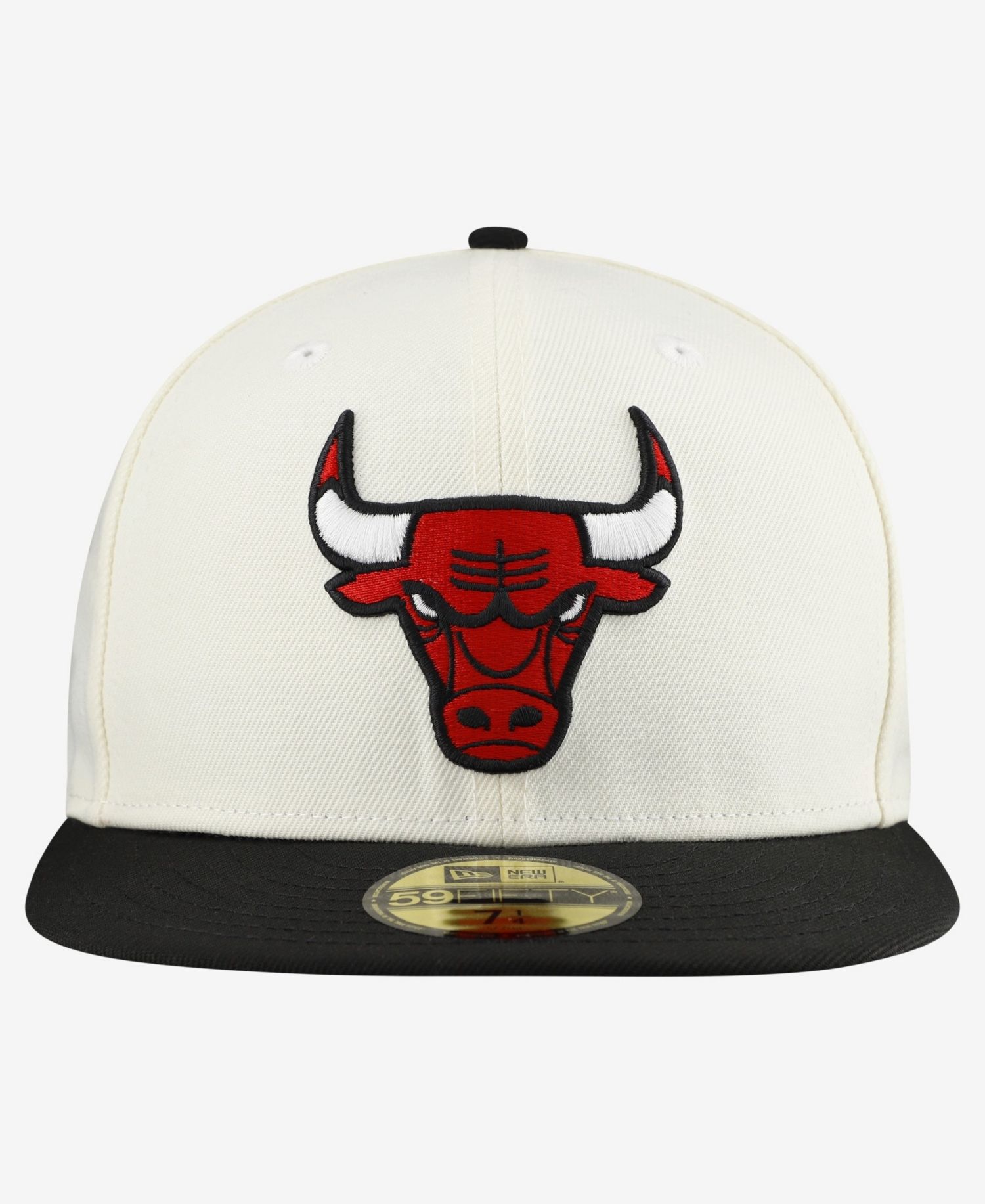 Men's White/Black Chicago Bulls Chrome 59FIFTY Fitted Hat