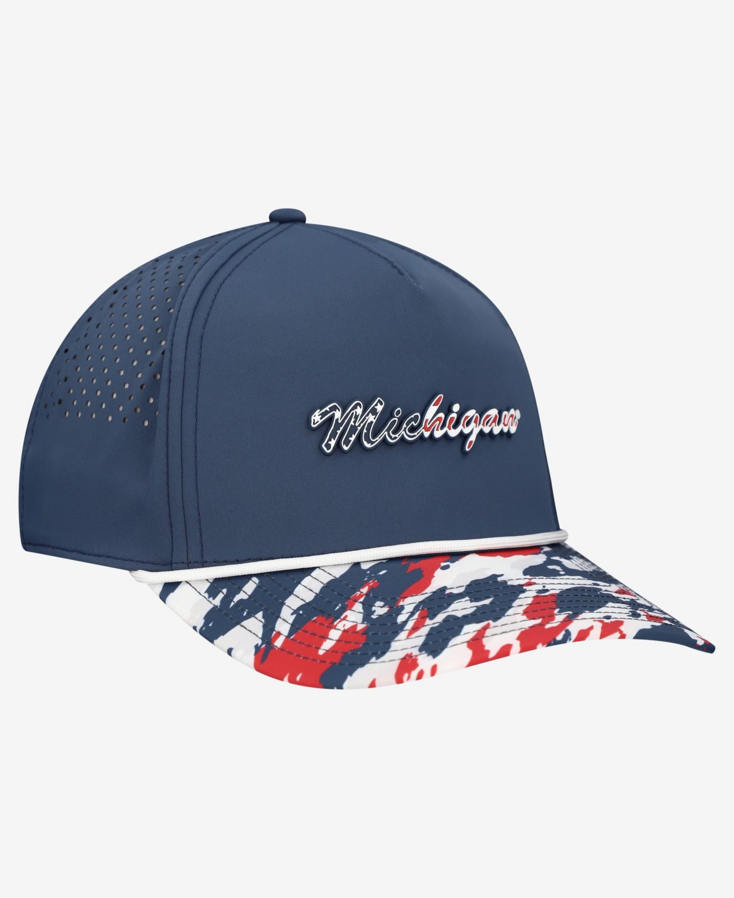 Men's and Women's Navy Michigan Wolverines Stars & Stripes Rope Adjustable Hat