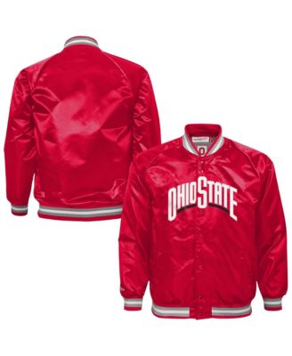 Big Boys and Girls Scarlet Ohio State Buckeyes Satin Full-Snap Raglan Jacket