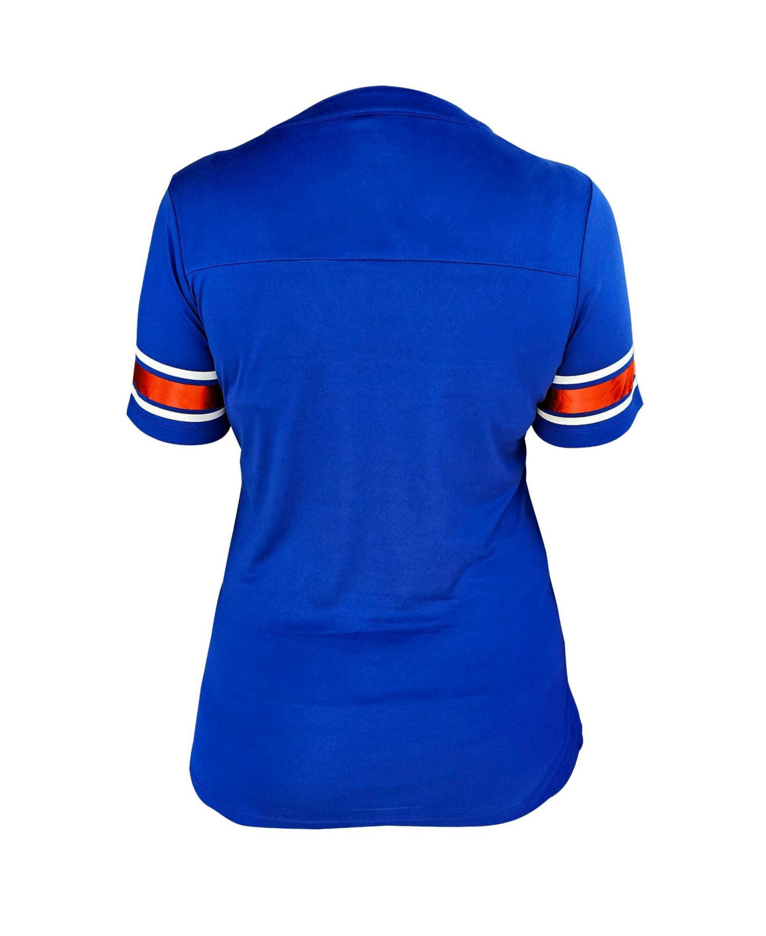 Women's Royal Florida Gators Plus Size Mesh Overlay Lace-Up Jersey T-Shirt