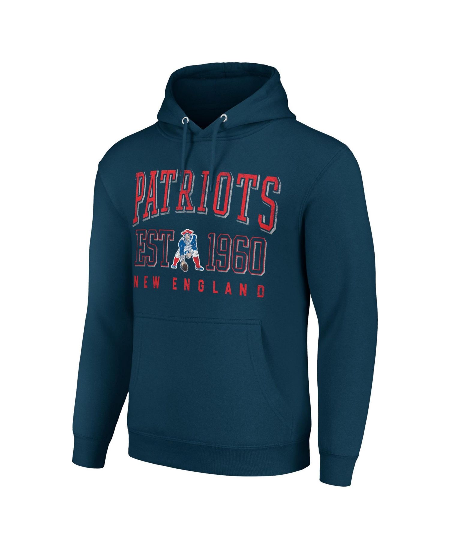 Men's and Women's Navy New England Patriots Throwback Logo Pullover Hoodie